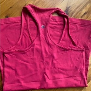 Lululemon cool racer back, size 6, hot pink